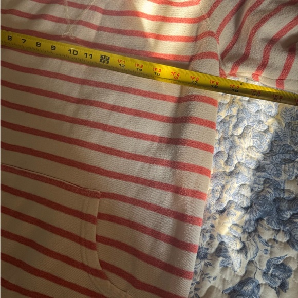 Lucky Brand White and Coral Striped Scoop Neck Sweater - Picture 4 of 5